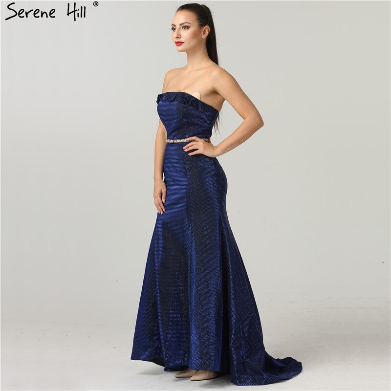 En oferta, sin devolución ni reembolso, vestido de noche sexy sin tirantes de diseñador, vestido largo de sirena a la moda, elegante vestido de noche, foto real LA6440
