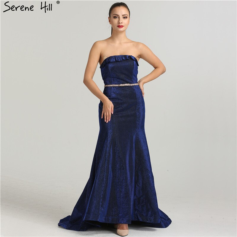 En oferta, sin devolución ni reembolso, vestido de noche sexy sin tirantes de diseñador, vestido largo de sirena a la moda, elegante vestido de noche, foto real LA6440