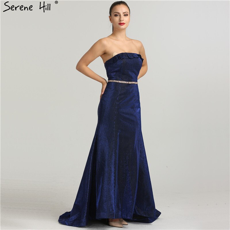 En oferta, sin devolución ni reembolso, vestido de noche sexy sin tirantes de diseñador, vestido largo de sirena a la moda, elegante vestido de noche, foto real LA6440
