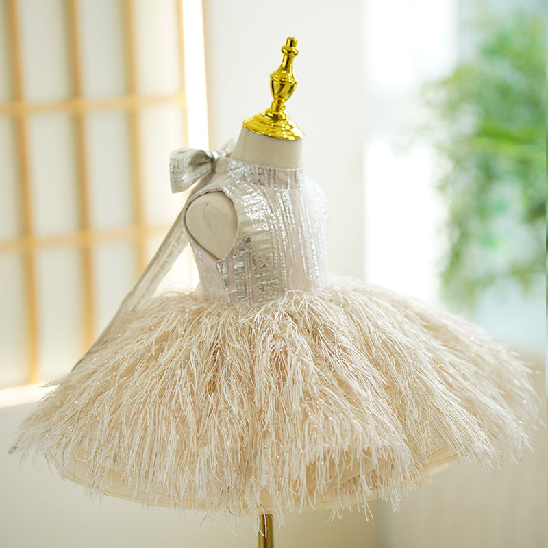 Champagne 1st Birthday Baby Girl Dress