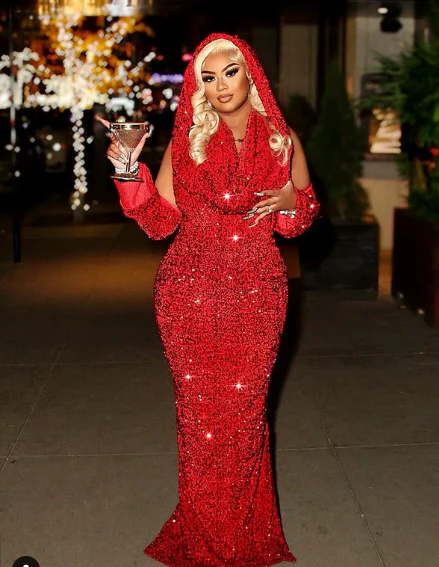 Vestido de fiesta rojo con lentejuelas y corte tubo, vestido de noche rojo Y4701