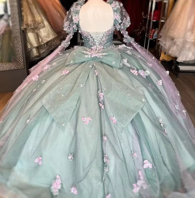 Princess Sweetheart Ball Gown Quinceanera Dresses Beaded Celebrity Party Gowns With 3D Flowers Y2982