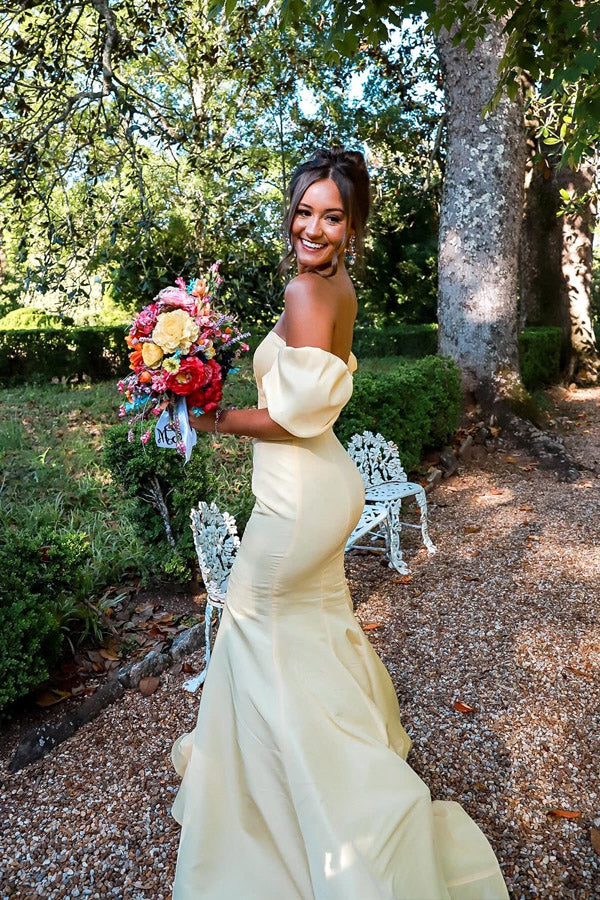 Off Shoulder Strapless Mermaid Long Hot Pink Prom Dress