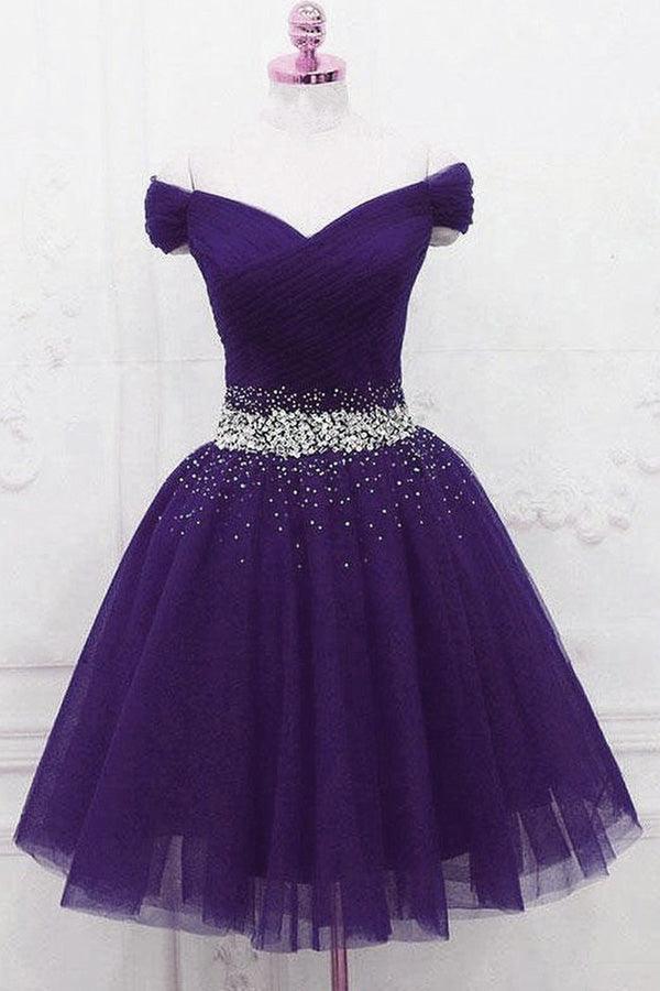 Vestido de fiesta negro con hombros descubiertos y tul corto PD468