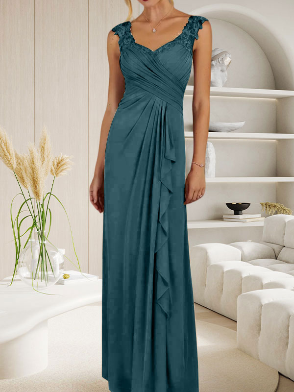 Champagnerfarbenes A-Linien-Kleid mit herzförmigem Ausschnitt und plissiertem Netzstoff