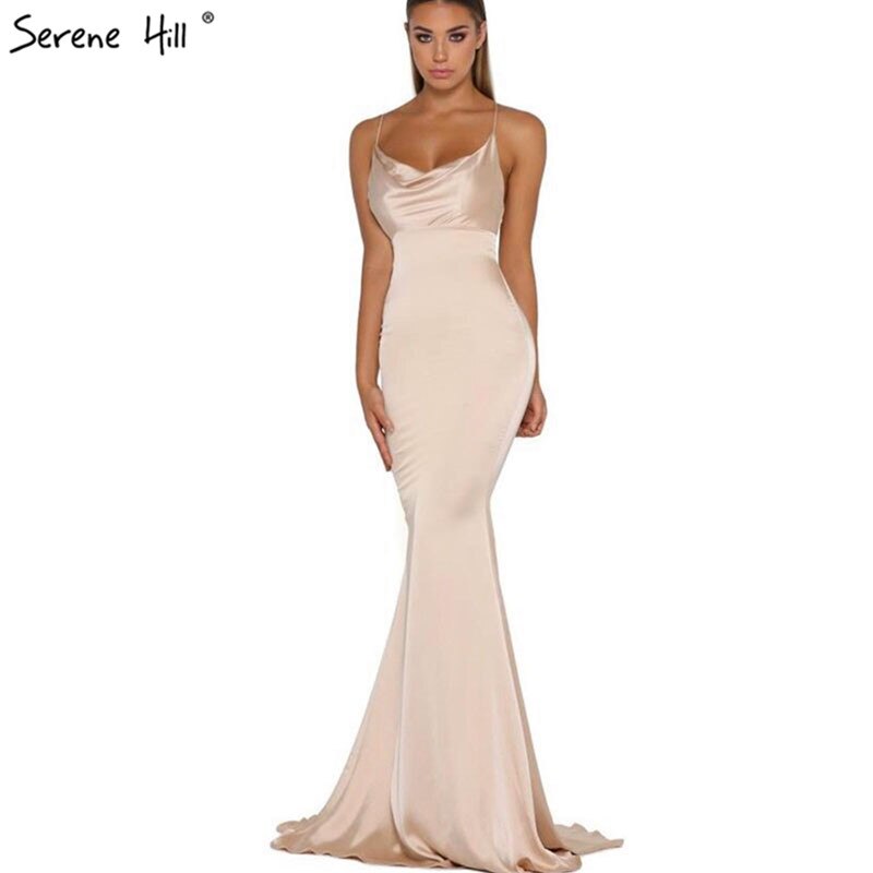 Vestidos de dama de honor de sirena sin mangas, en rosa y azul, con escote cruzado, espalda descubierta, sexys y sencillos, en oferta, sin devoluciones ni reembolsos, 2025, LA70393
