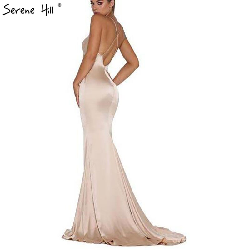 Vestidos de dama de honor de sirena sin mangas, en rosa y azul, con escote cruzado, espalda descubierta, sexys y sencillos, en oferta, sin devoluciones ni reembolsos, 2025, LA70393