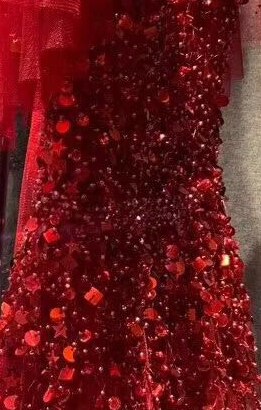 Vestido de noche rosa de manga corta, sexy, corte A, diseño 2025, con lentejuelas y cuentas brillantes. Foto real LA70075