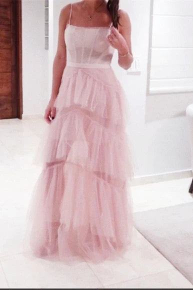 Prinzessinnen-Ballkleid aus gestuftem Tüll in Pink SYP103