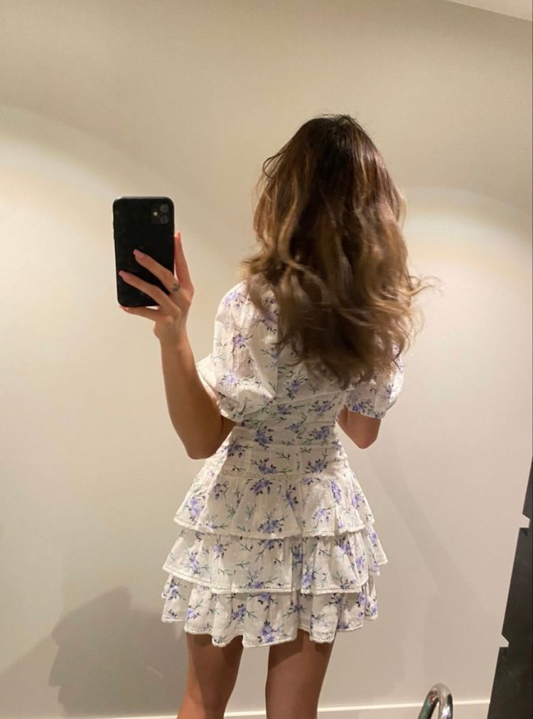 Vestido floral con escote en V profundo, bonito vestido de fiesta de corte A Y2317
