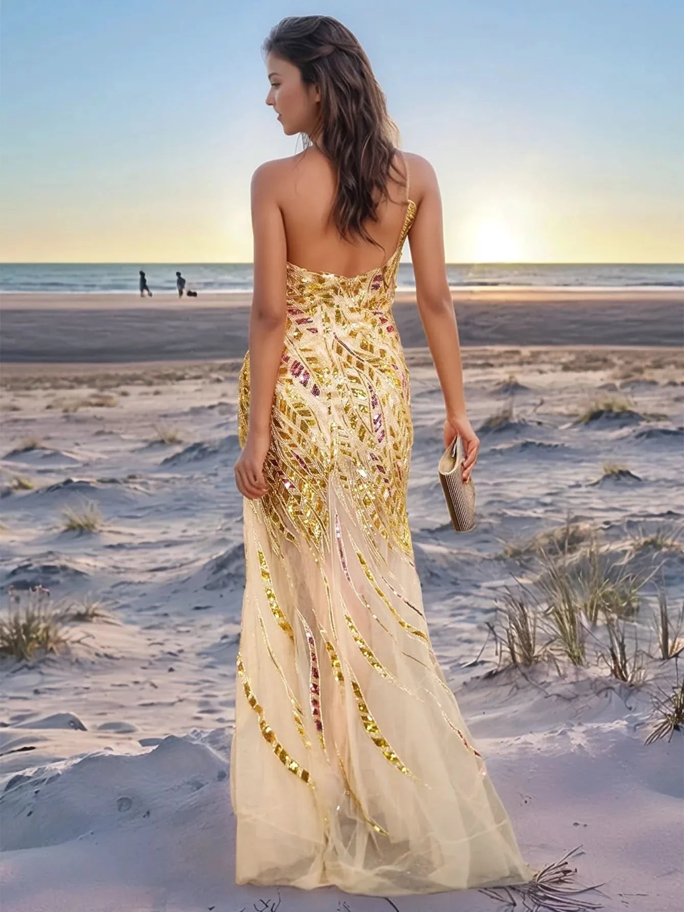 Luxury Hand Beading Dubai Mermaid Evening Dress