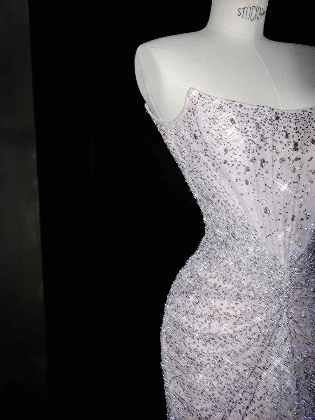 Glitzerndes lila Tüll-Ballkleid mit Perlen, trägerlos, Meerjungfrau-Abendkleid Y8664