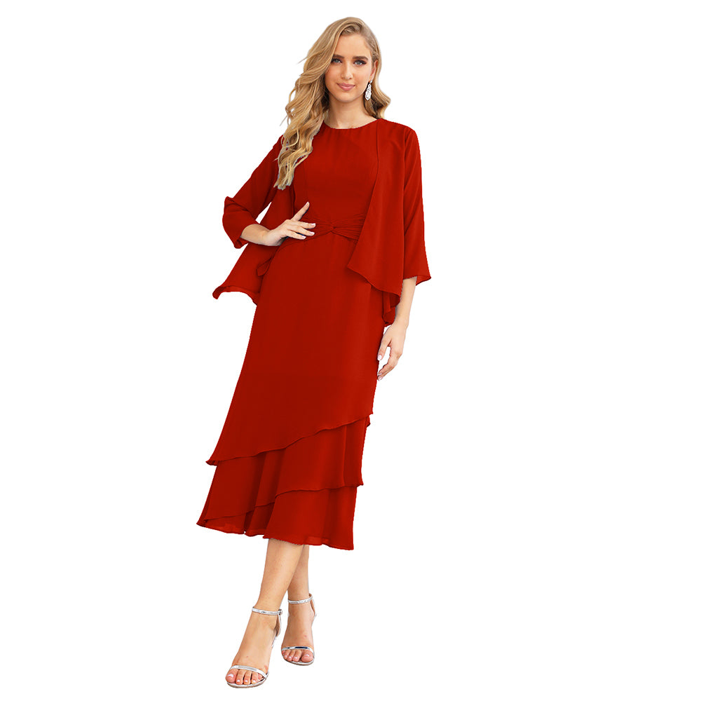 Sunnderly Chiffon Spring Mother of The Bride Dresses A-Line Plus Size for Women Formal Prom Gowns