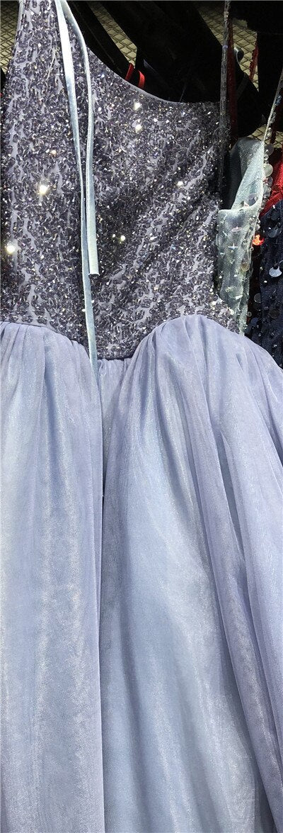 On Sale no return no refundSale Red Strapless Sexy A-Line Evening Dresses Latest Design Sleeveless Sequined Beading Formal Dress Real Photo LA70004