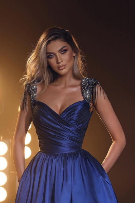 Royal Blue Sweetheart A-Line Princess Evening Dress