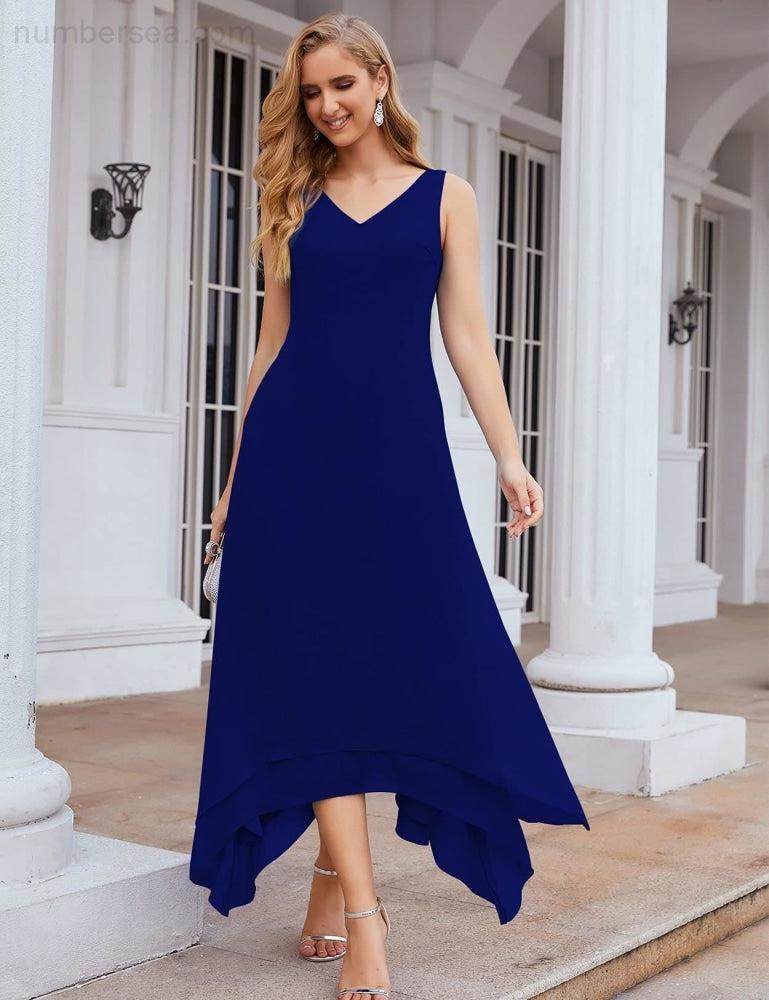 Sunnderly Chiffon-Kleid für die Brautmutter in Übergröße mit Jacke, formelle Kleider für die Hochzeit, SY28073