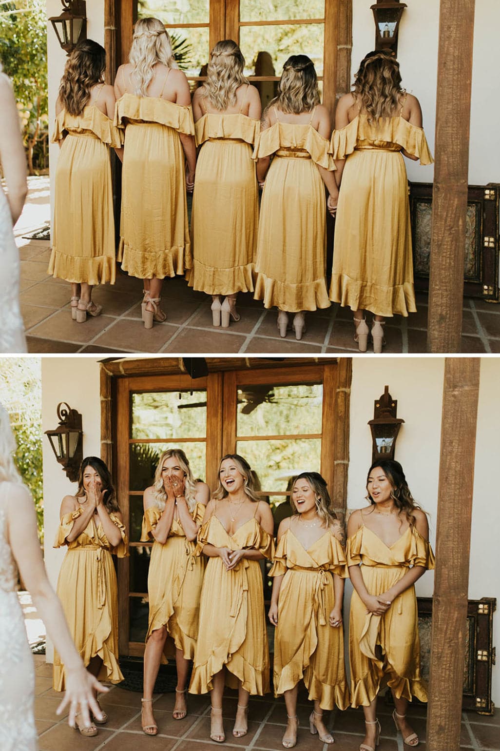 Tea-Length Mustard Yellow Bridesmaid Dress SCB37