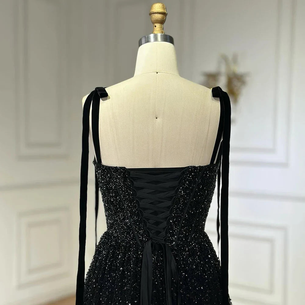 Luxuriöses Abendkleid aus Saudi-Arabien, weinrot, mit Perlen besetzt, Spaghettiträger, bodenlang, für formelle Anlässe, LA70600A