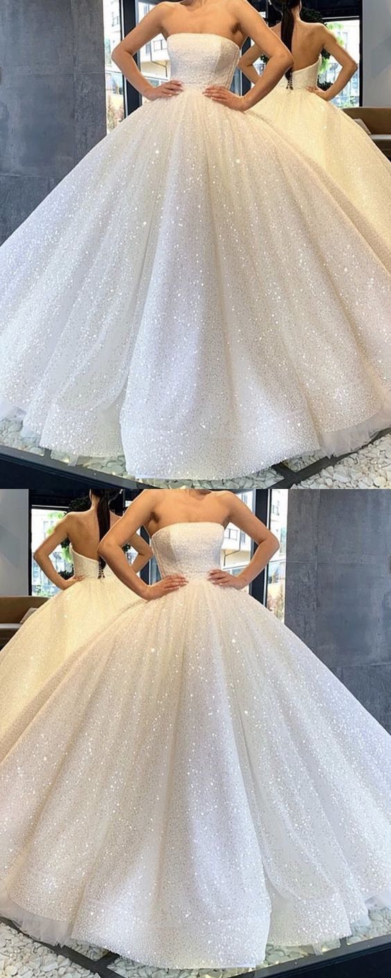 Benutzerdefinierte Kleider Trägerloses Mieder Korsett Pailletten Ballkleid Ballkleider Bling Bling S7641
