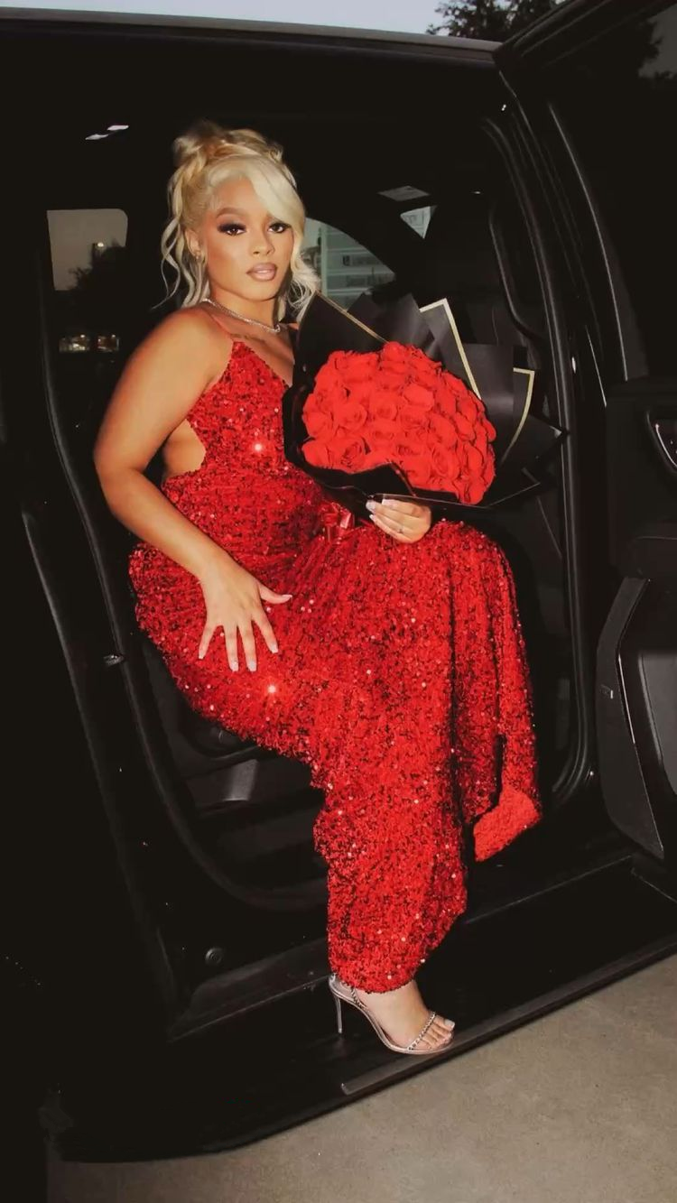 Sexy Rote Pailletten Abendkleid, Glitzer Rot Abendkleid Y2291