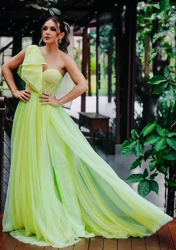 Ballkleider mit One-Shoulder-Schlitz im Ballkleid SYP12