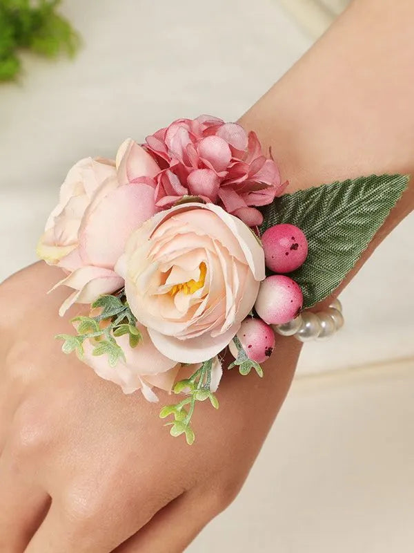 Artificial Silk Roses Flower Brooch