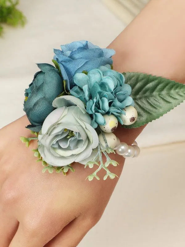 Artificial Silk Roses Flower Brooch