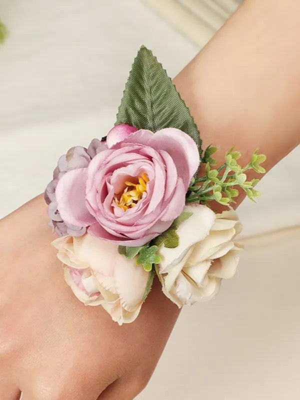 Artificial Silk Roses Flower Brooch