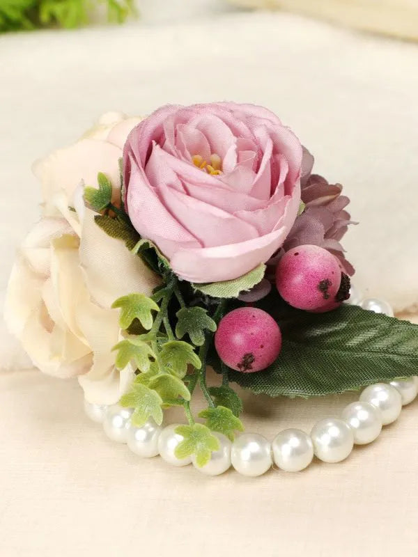 Artificial Silk Roses Flower Brooch
