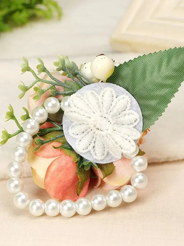 Artificial Silk Roses Flower Brooch