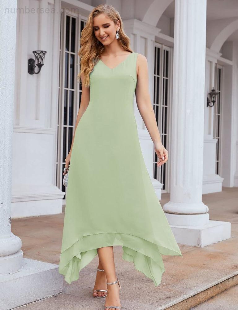 Sunnderly Chiffon-Kleid für die Brautmutter in Übergröße mit Jacke, formelle Kleider für die Hochzeit, SY28073