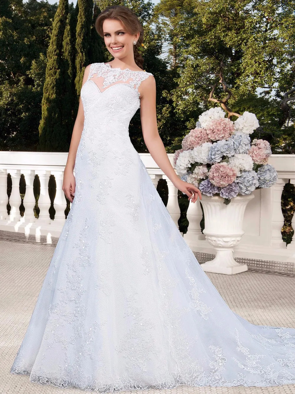 Elegant Appliques Vestido De Noiva Sexy Backless Vestidos De Novia Detachable Train Wedding Dresses Lace Robe De Mariée-payinti