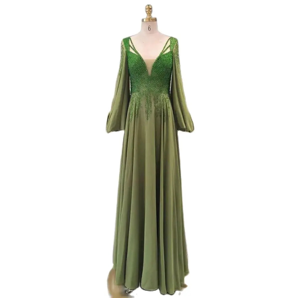 Vestido de noche largo de lujo con cuentas brillantes, corte A, color fucsia árabe, para mujer, fiesta 2025, LA72380