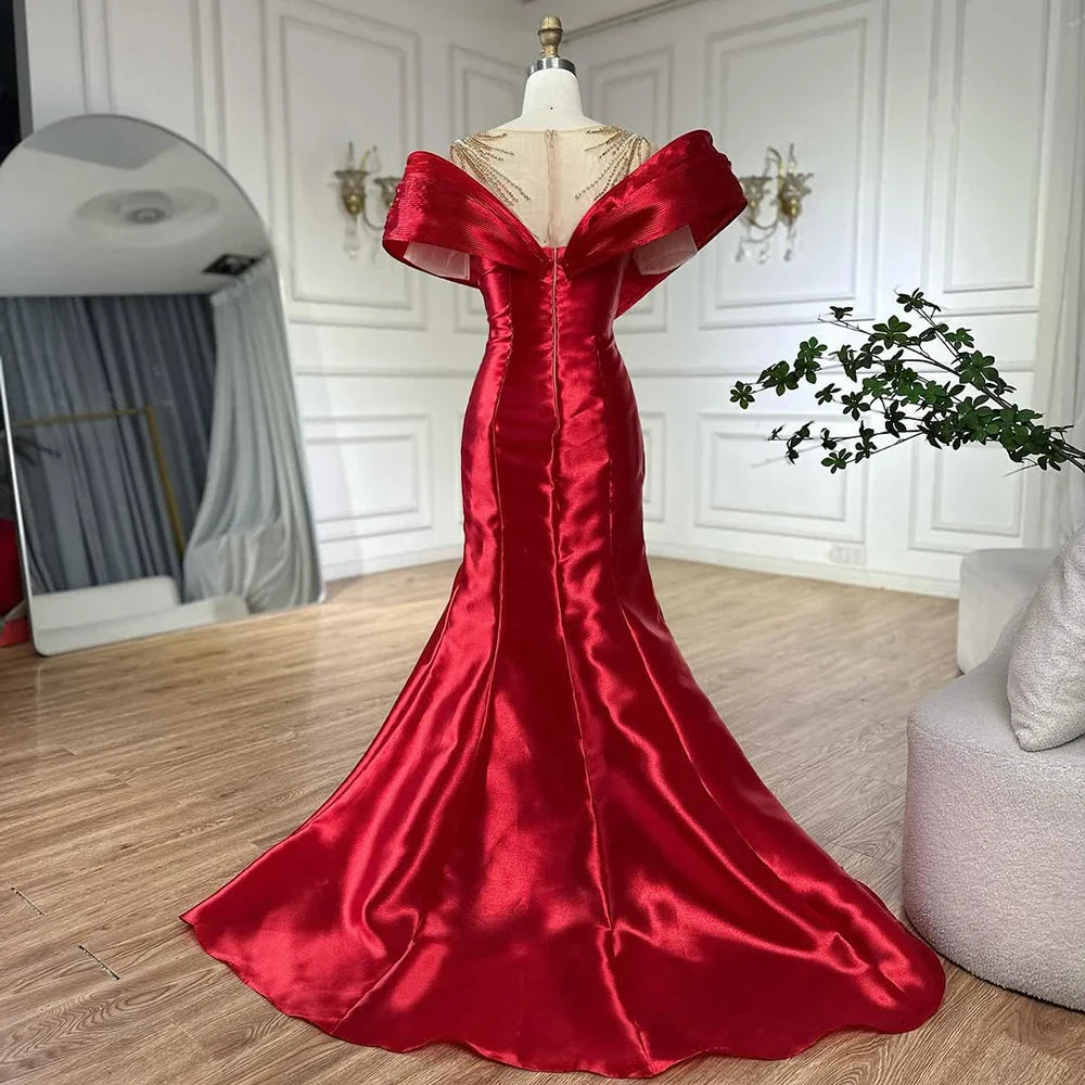 Luxus Designer Meerjungfrau Satin Abendkleider Kleider Für Party 2025 LA72902