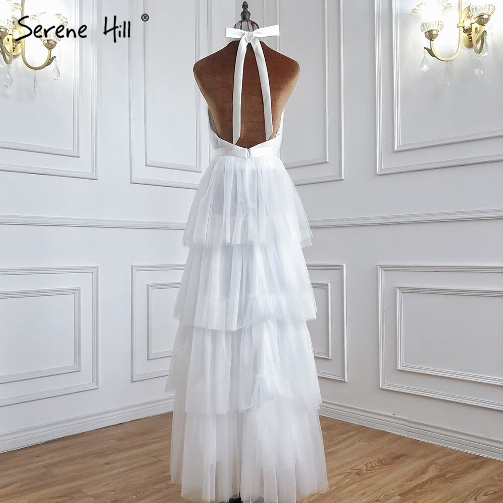 Zartrosa A-Linien-Abendkleid, ärmellos, gestuft, schlicht, knöchellang, formelles Kleid, Design 2025, LA70700