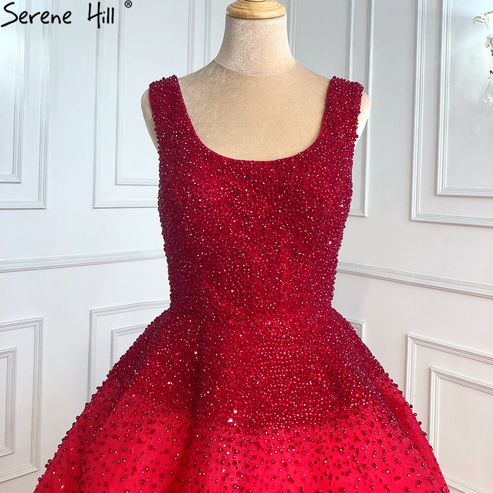 Vestido de noche de lujo estilo Dubái, corte A, con cuentas de cristal, sexy, con cordones, para mujer, para boda o fiesta, LA70232