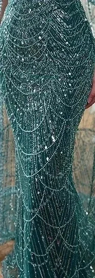 Vestido de noche árabe de sirena color piel con cuentas y falda desmontable para ocasiones formales 2025 LA72243A