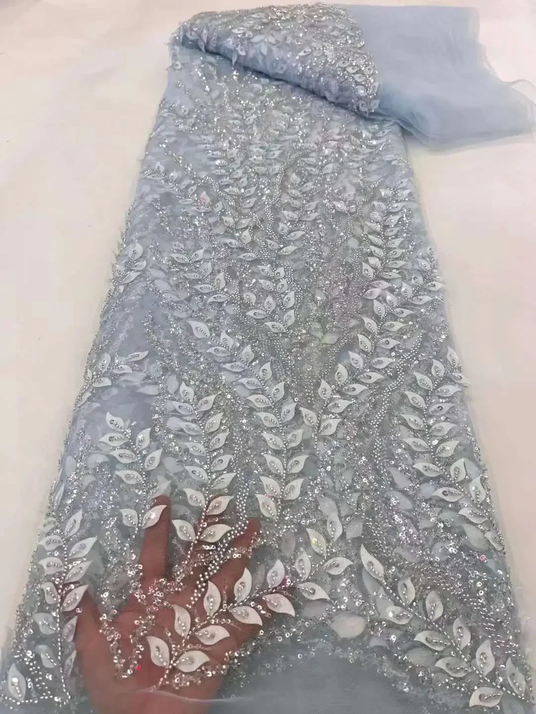 Vestido de novia gris de un solo hombro con encaje y cuentas, de lujo, 2025, de alta gama, hecho a medida, HM231074
