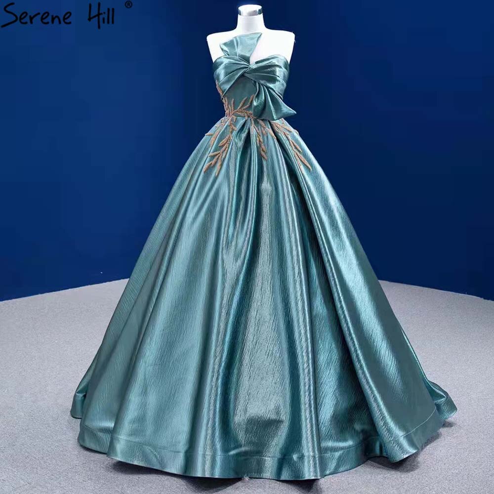 Vestidos de novia sexys con cuentas verdes 2025, con lazo y cordones, vestido de novia de alta gama HM67417, hecho a medida
