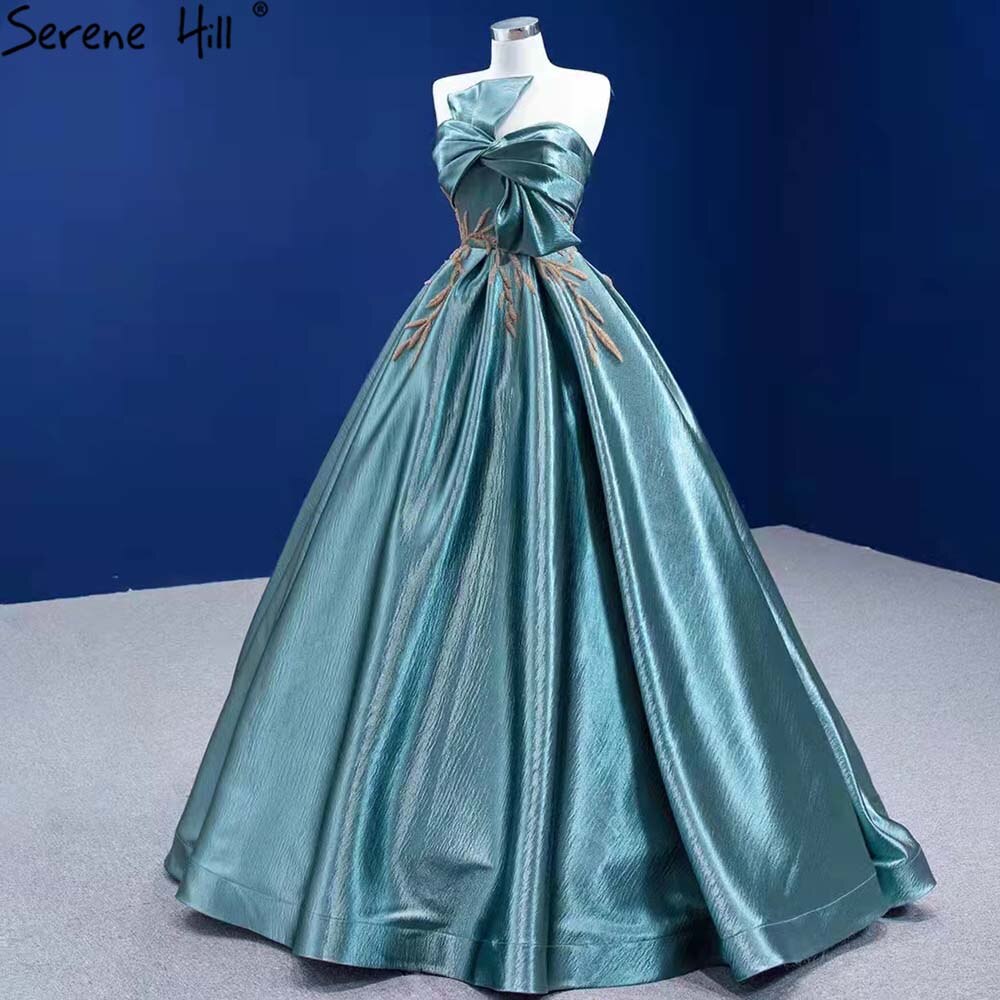 Vestidos de novia sexys con cuentas verdes 2025, con lazo y cordones, vestido de novia de alta gama HM67417, hecho a medida