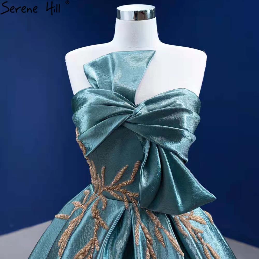 Vestidos de novia sexys con cuentas verdes 2025, con lazo y cordones, vestido de novia de alta gama HM67417, hecho a medida