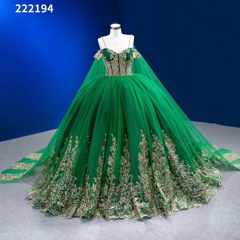 Vestido de novia sexy con tirantes finos, perlas y cuentas, con encaje, estilo capa verde, 2025, alta gama, hecho a medida, HM222194