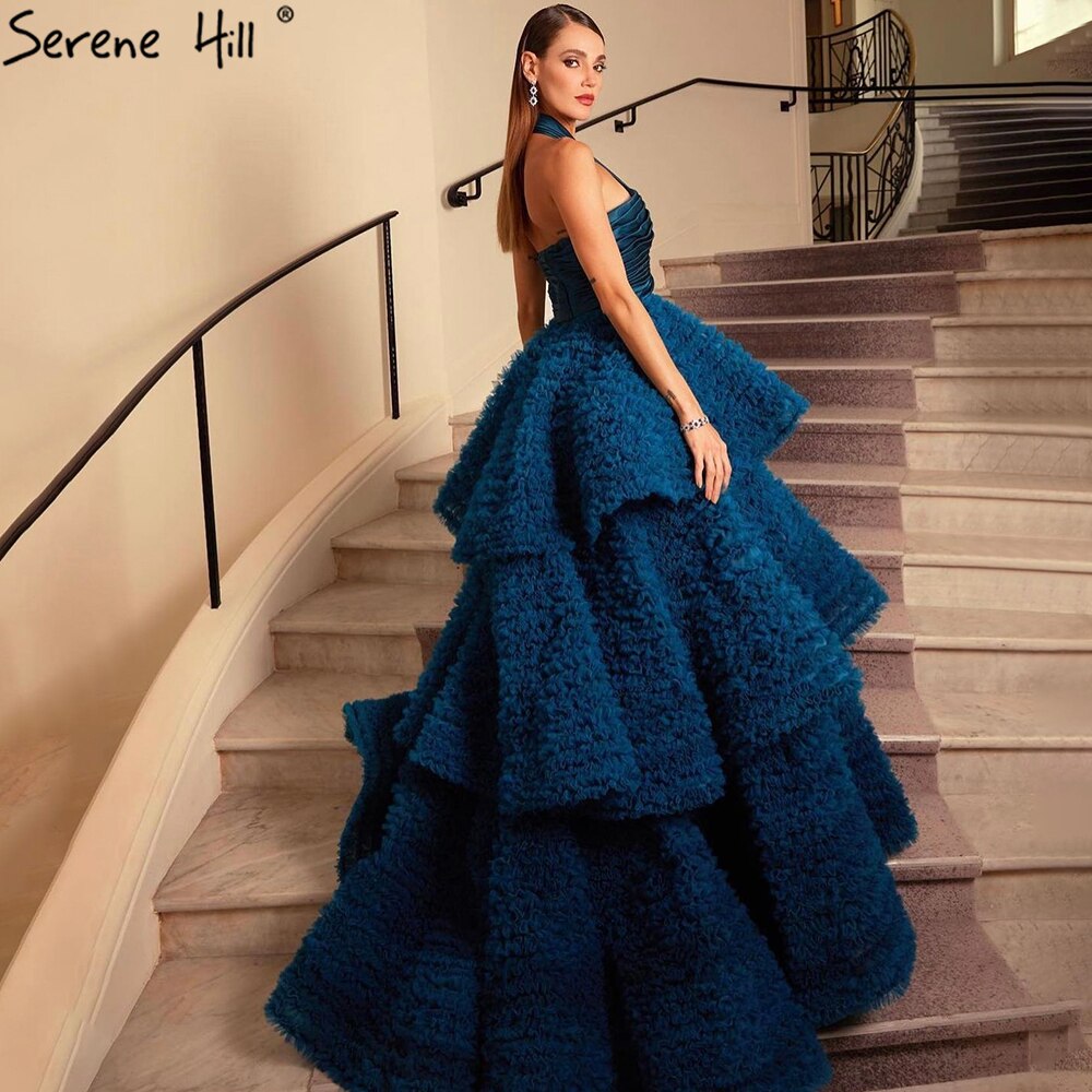 Vestido de novia verde con cuello halter, sexy, sin mangas, con cordones, de alta gama, HM67232