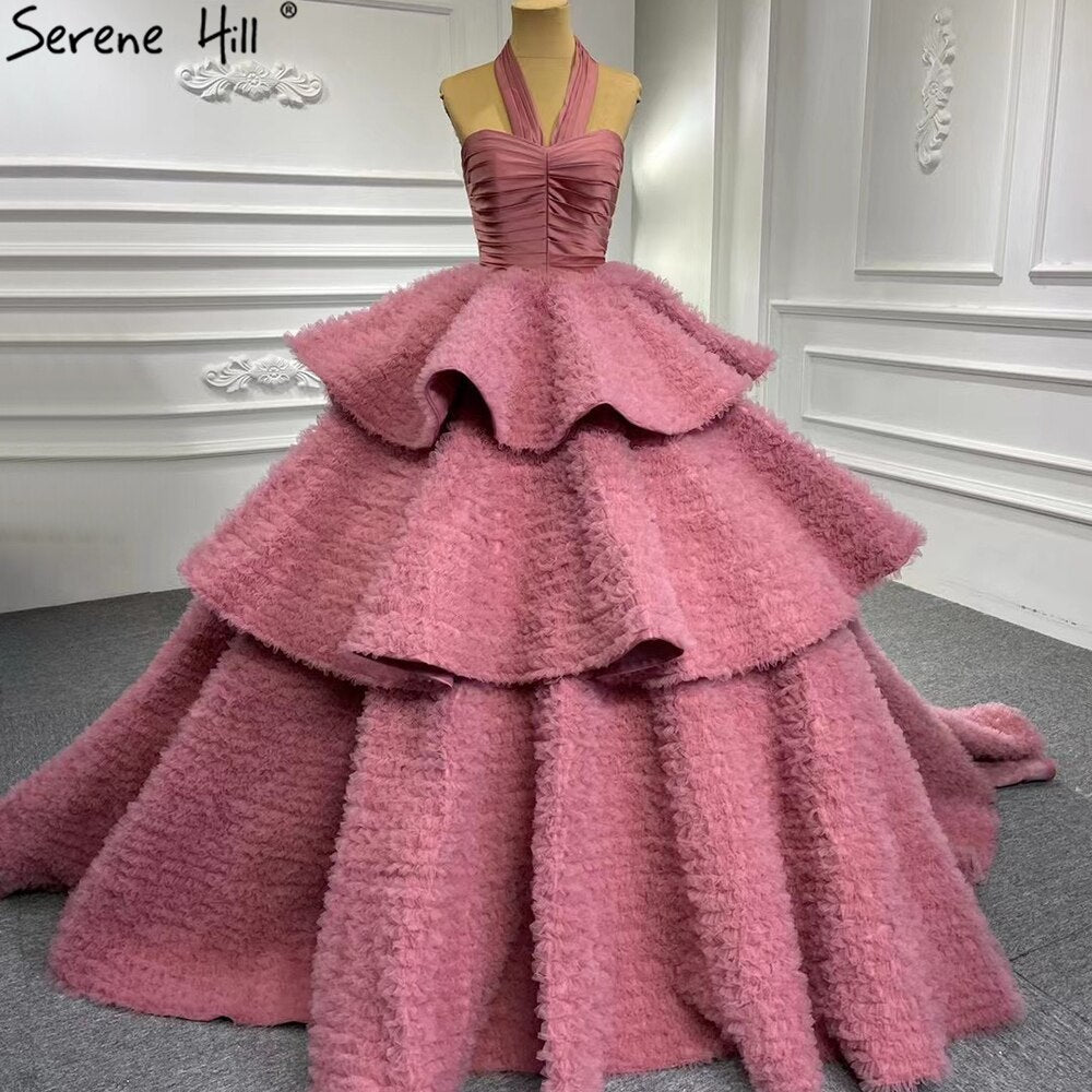 Vestido de novia verde con cuello halter, sexy, sin mangas, con cordones, de alta gama, HM67232