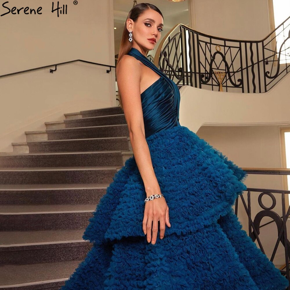Vestido de novia verde con cuello halter, sexy, sin mangas, con cordones, de alta gama, HM67232