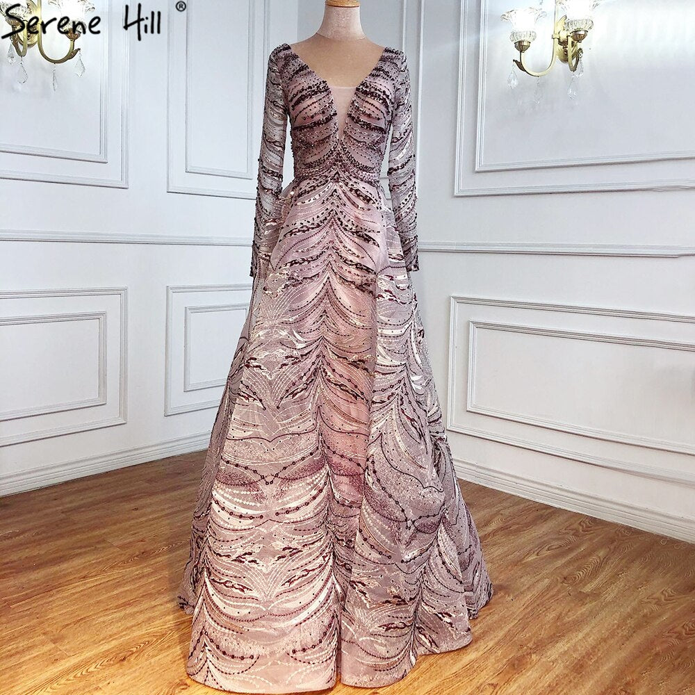 Vestidos de noche grises de lujo, corte A, 2025, encaje con cuentas y cristales, sexys para mujer, fiesta LA71171