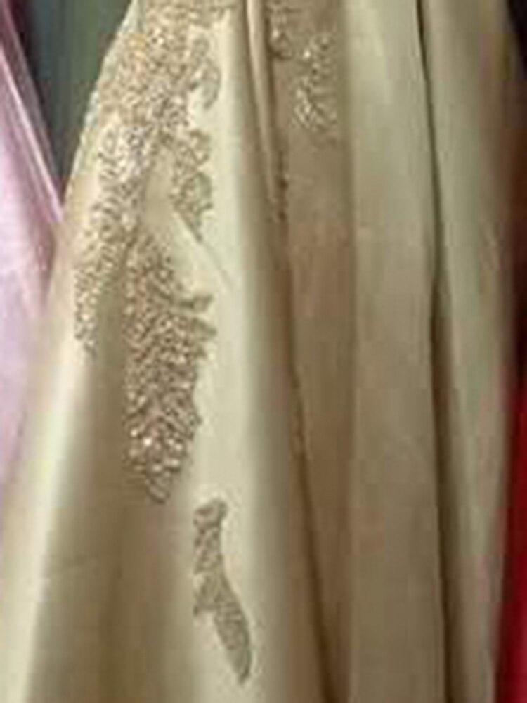 Muslim Black Satin Luxury Evening Dresses Gowns 2025 Beading A-Line For Women Party LA70919