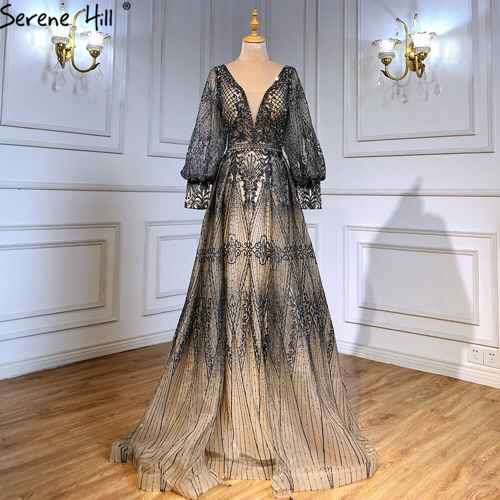 Muslim Pink Luxury Beaded Overskirt Mermaid Evening Dresses Gowns 2025 For Woman Party LA71482