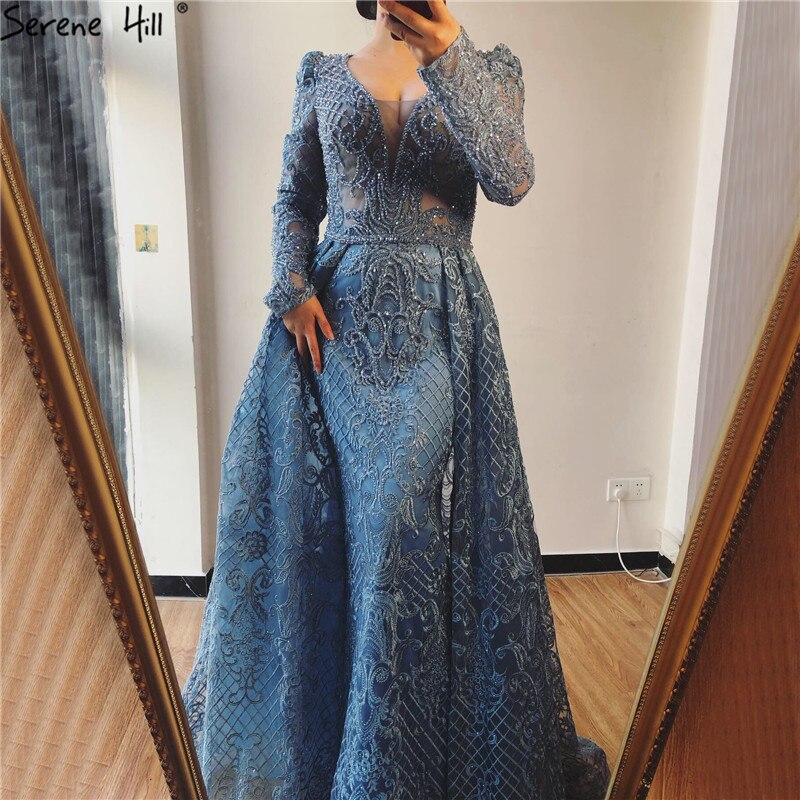 Muslim Pink Mermaid Elegant Luxury With Train Evening Party Wear Dresses Gowns 2025 For Women Plus Size LA70159