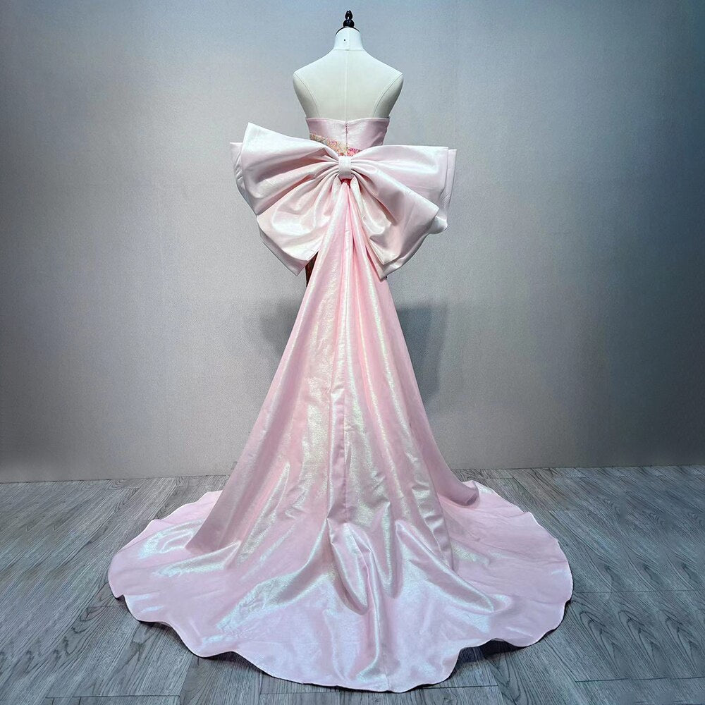 Pink Classic Mermaid Evening Dresses Open Split with Skirt 2025 Dubai Formal Gowns for Women Party LA72111